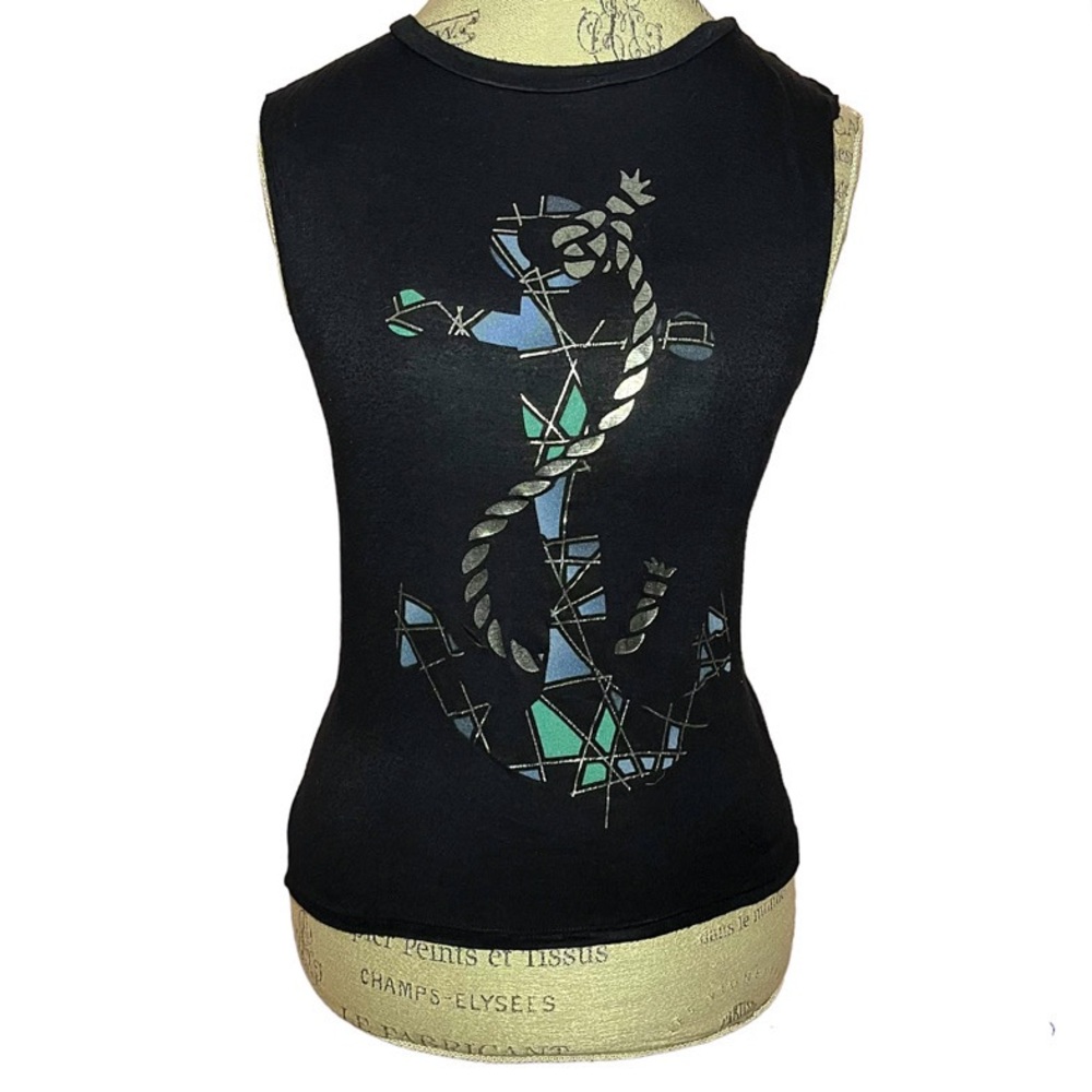 Womens Sailor Anchor Graphic Tank Top
